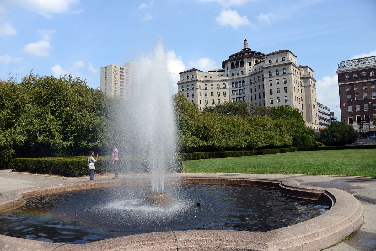 37B The Italian Center Conservatory Garden Fountain In Central Park East 104-105 St With Terence Cardinal Cooke Health Care Center Beyond